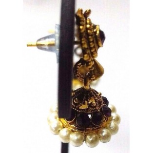 TINY Golden Oxidized Earrings Jhumka Jhumki Imitation Jewelry Drop Dangle EA95